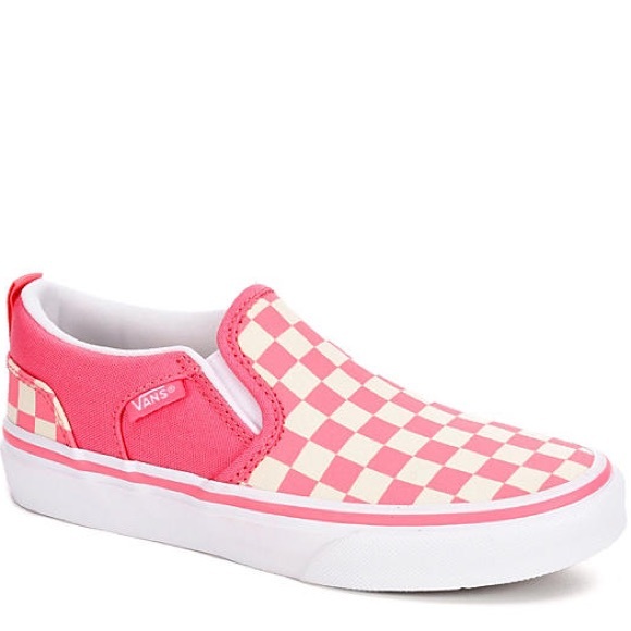 pink chequered vans